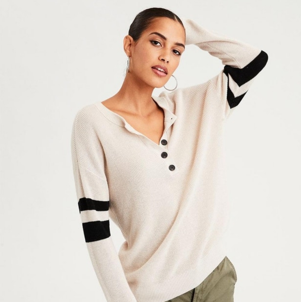 American eagle henley sweater